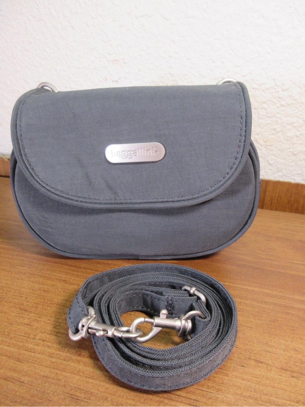 Baggallini Charcoal Gray Compact Crossbody